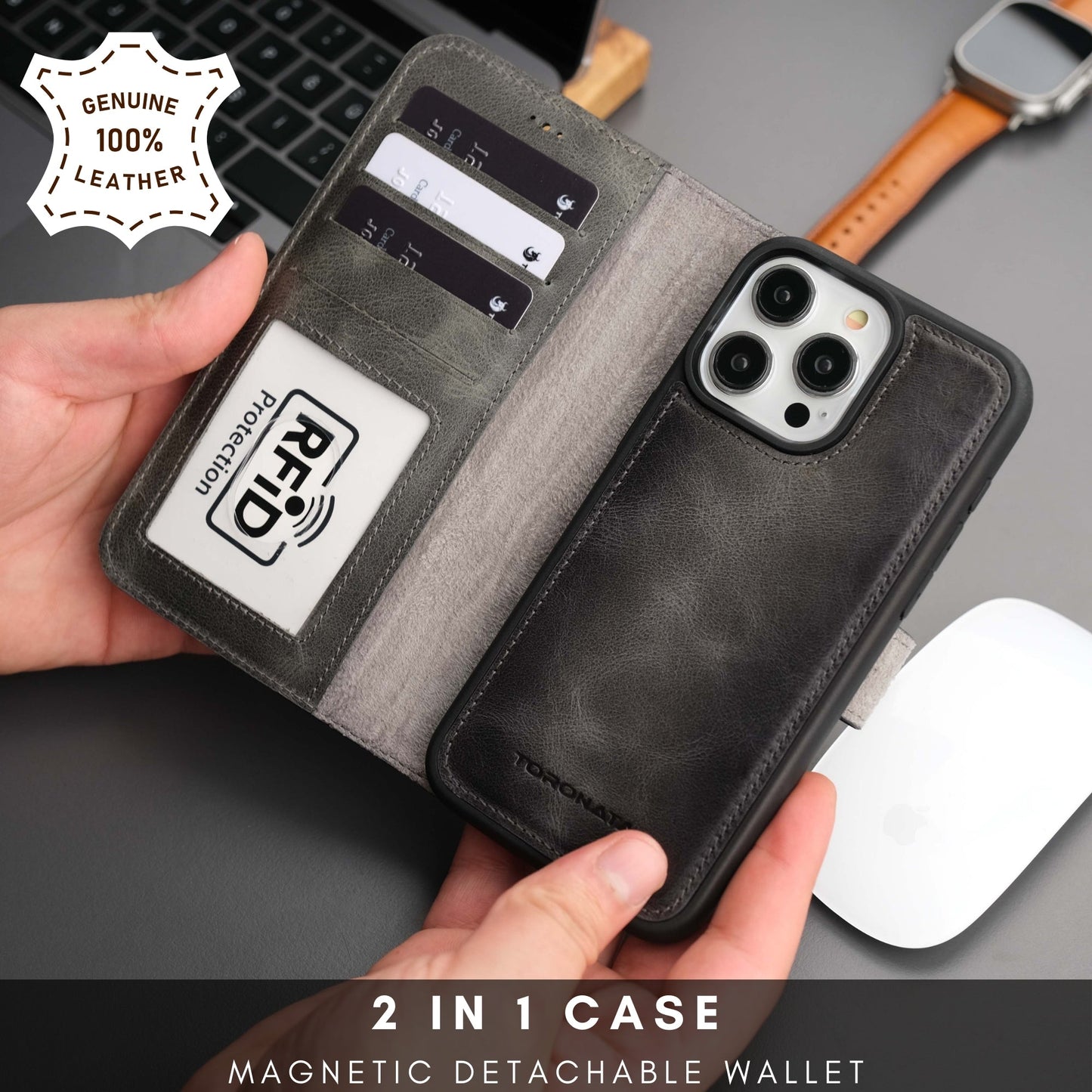 Casper Leather iPhone 15 Pro Max Wallet Case | MagSafe-37