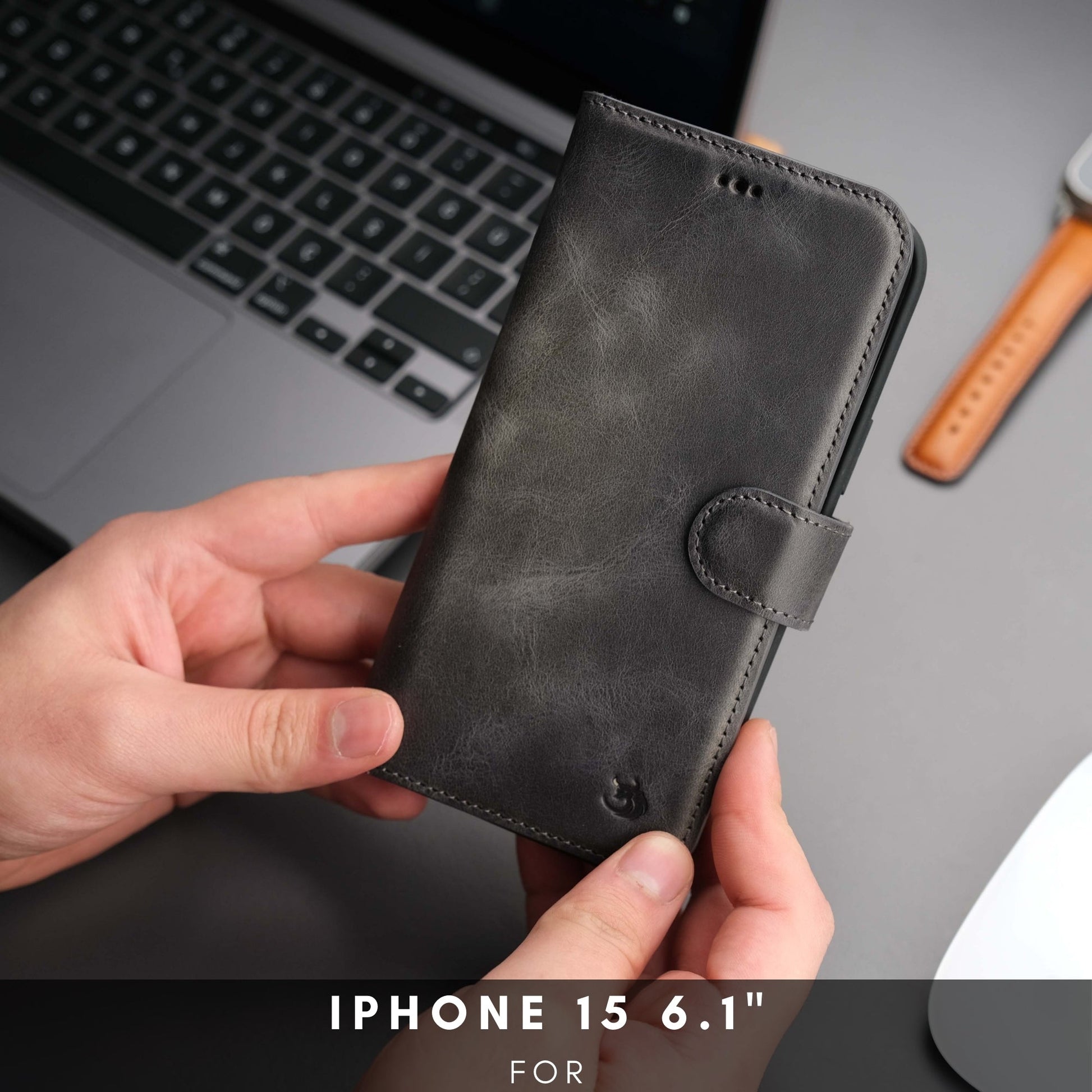 Casper Leather iPhone 15 Plus Wallet Case | MagSafe-39