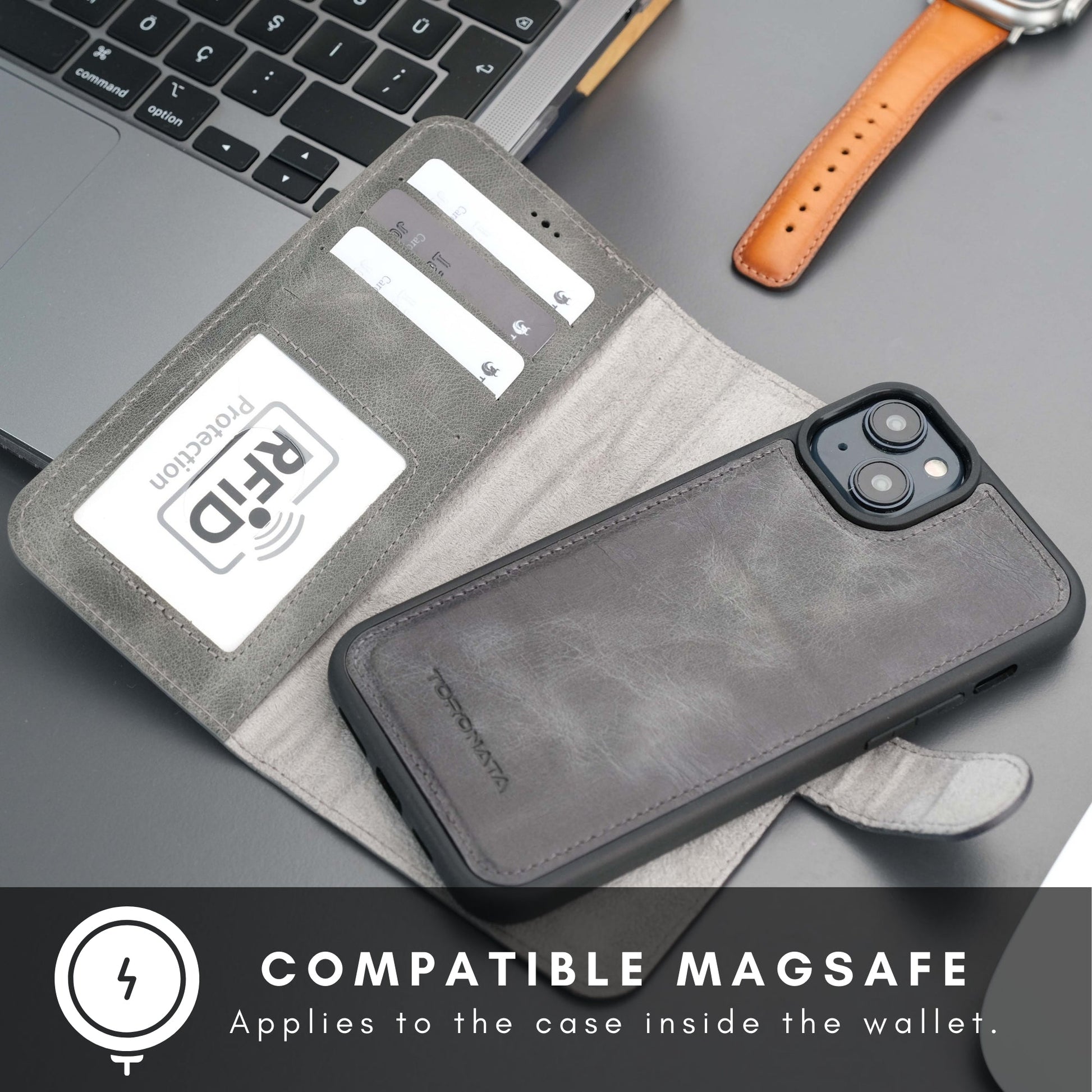 Casper Leather iPhone 15 Plus Wallet Case | MagSafe-41