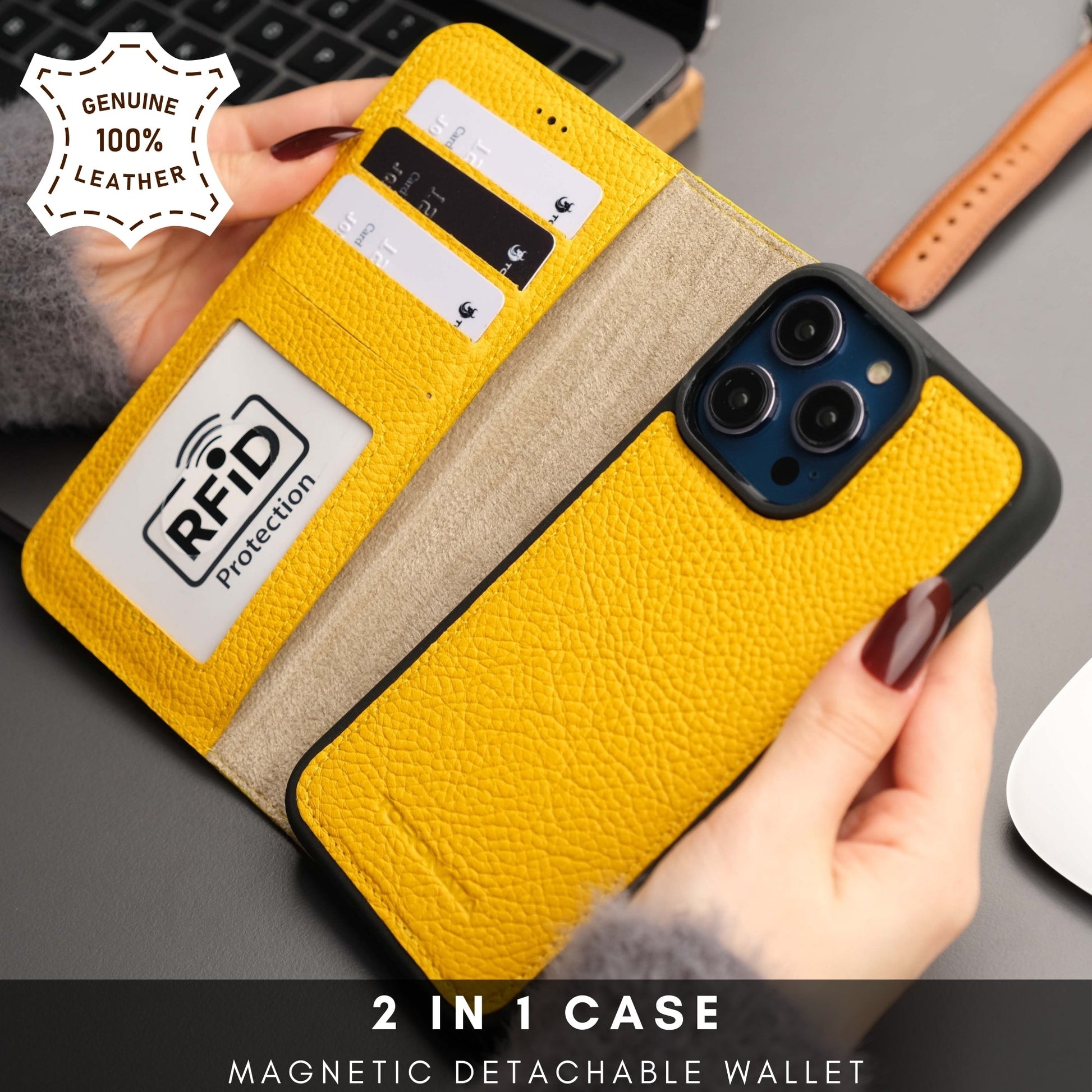 Casper Leather iPhone 15 Pro Wallet Case | MagSafe-10