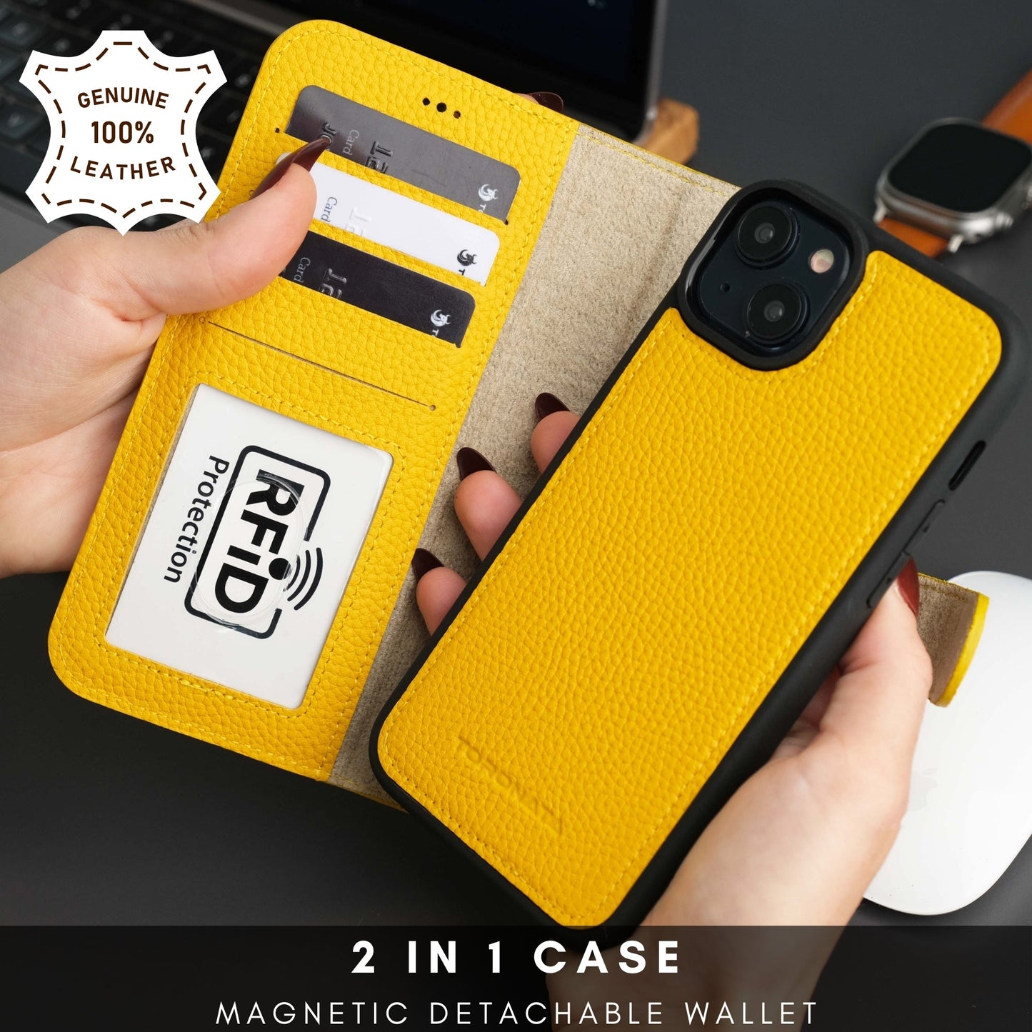 Casper Leather iPhone 15 Wallet Case | MagSafe-64