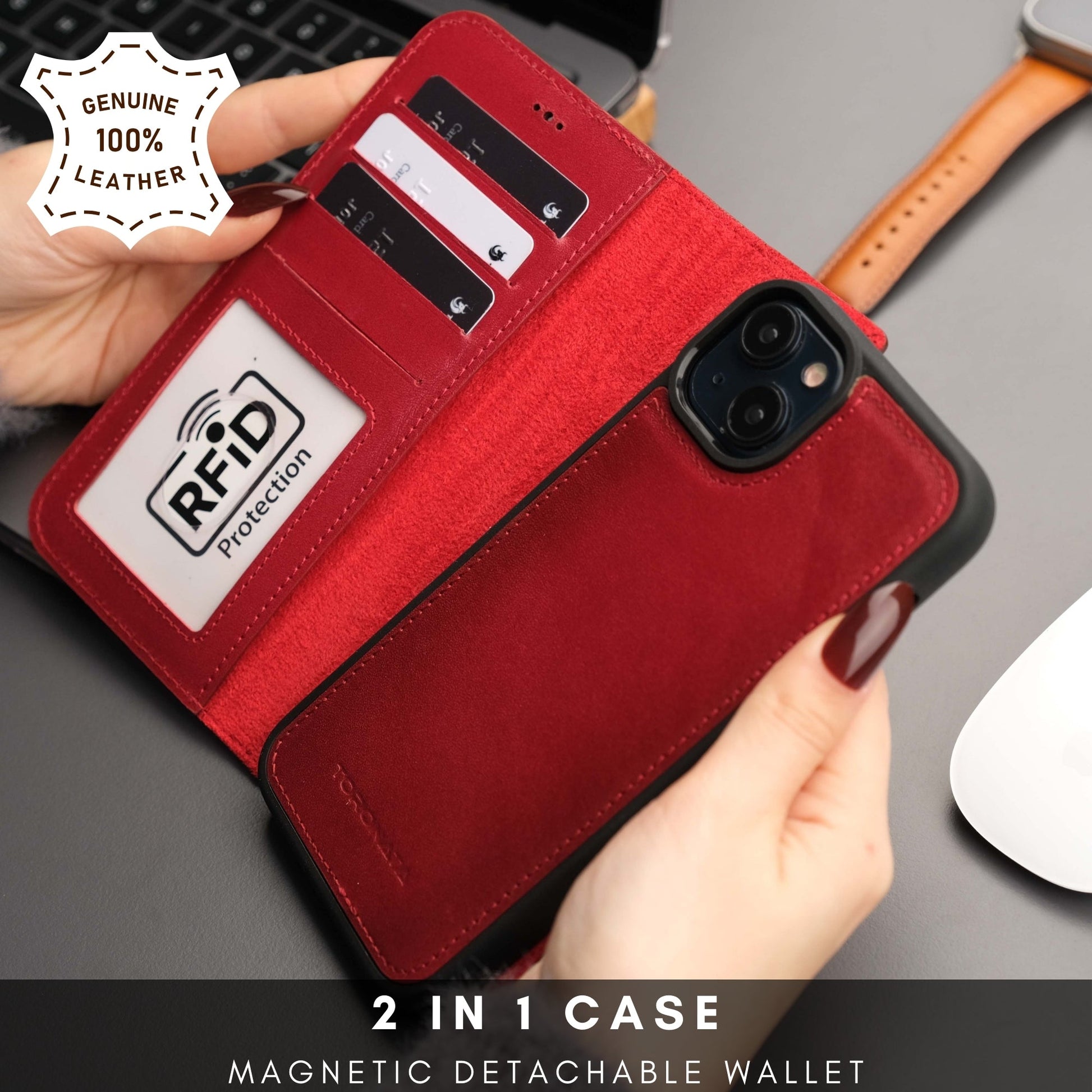 Casper Leather iPhone 15 Plus Wallet Case | MagSafe-47