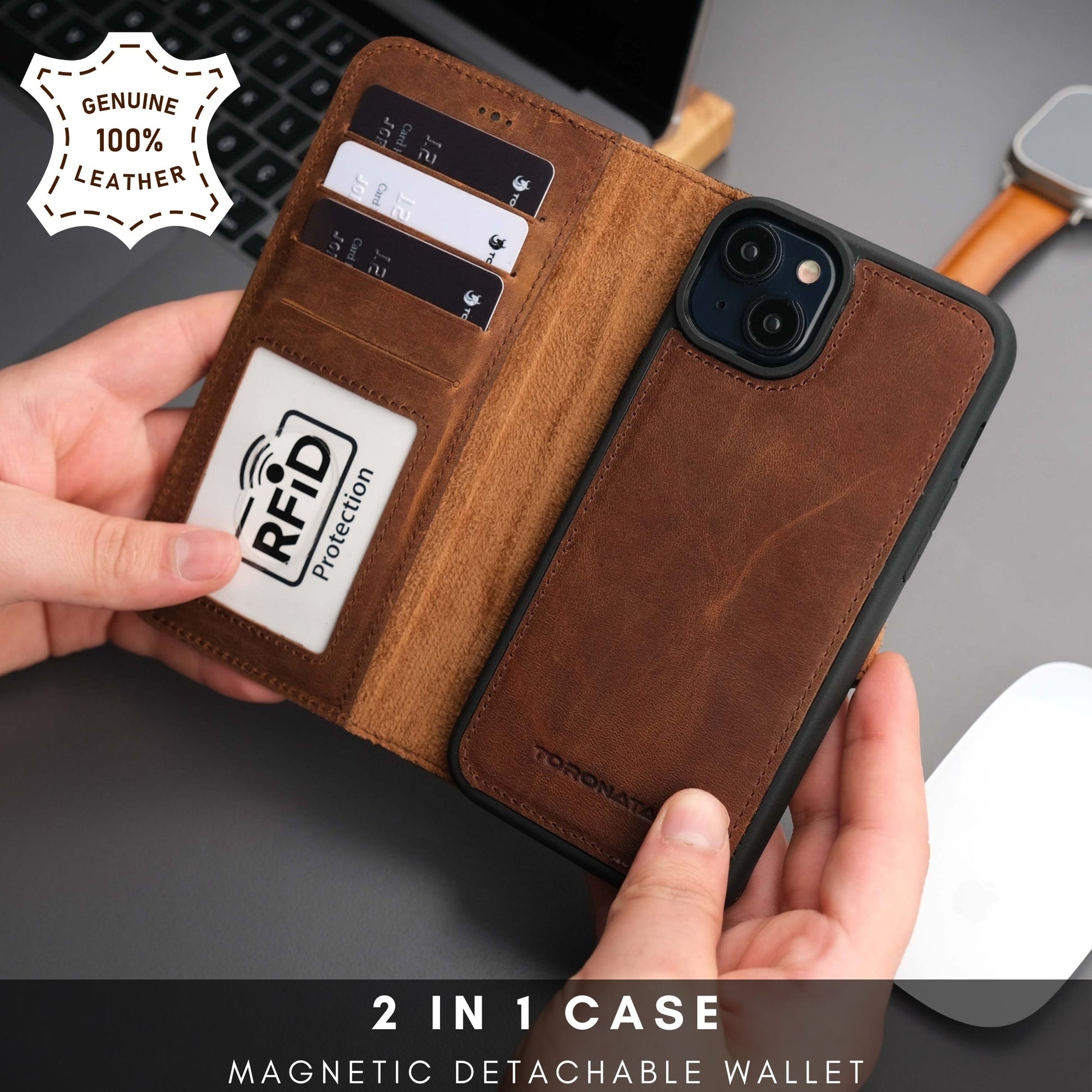 Casper Leather iPhone 15 Wallet Case | MagSafe-10