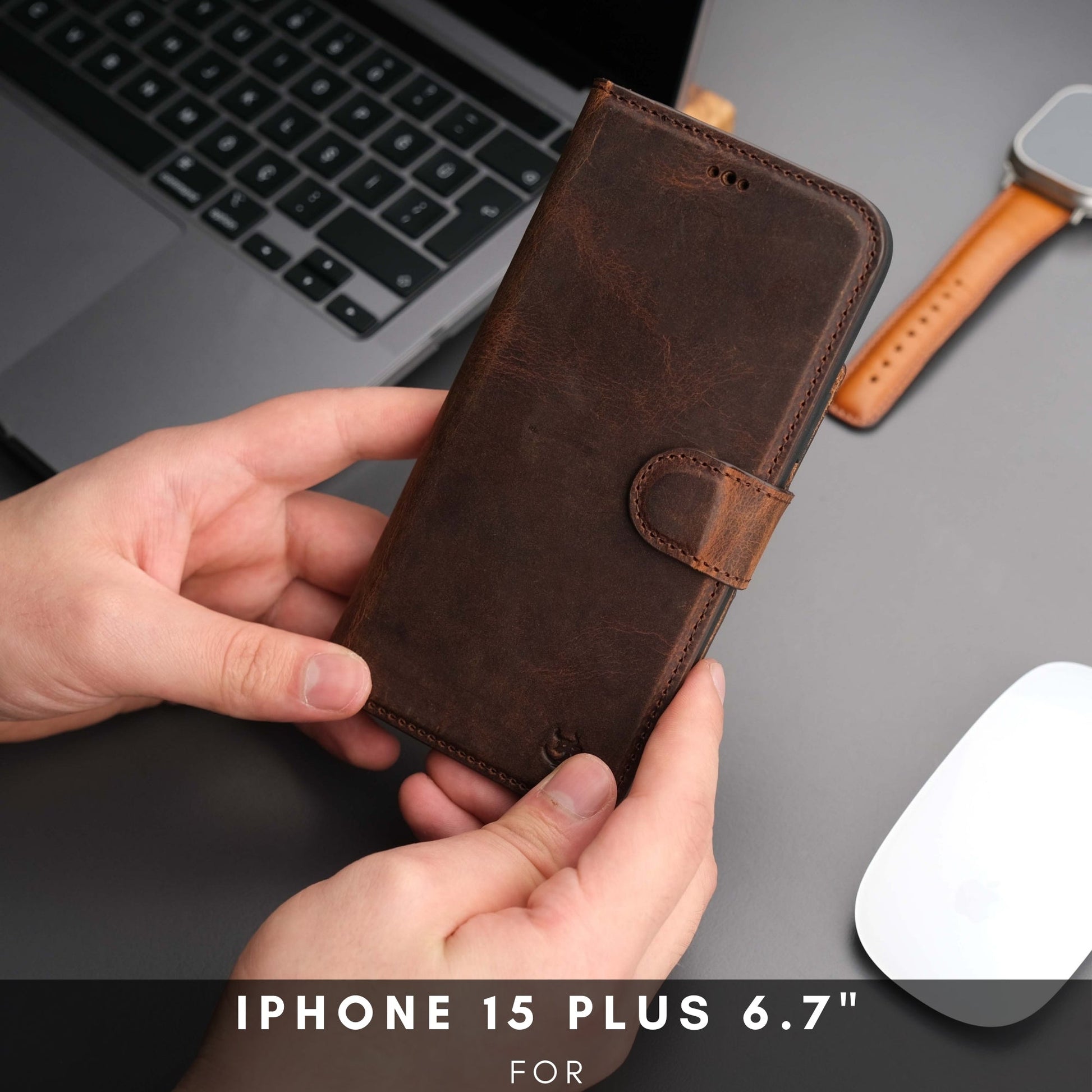 Casper Leather iPhone 15 Plus Wallet Case | MagSafe-11