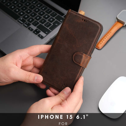 Casper Leather iPhone 15 Wallet Case | MagSafe-11