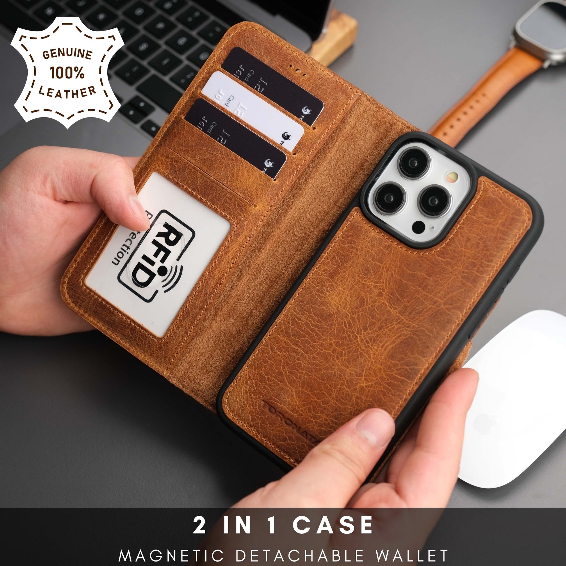 Casper Leather iPhone 15 Pro Max Wallet Case | MagSafe-28