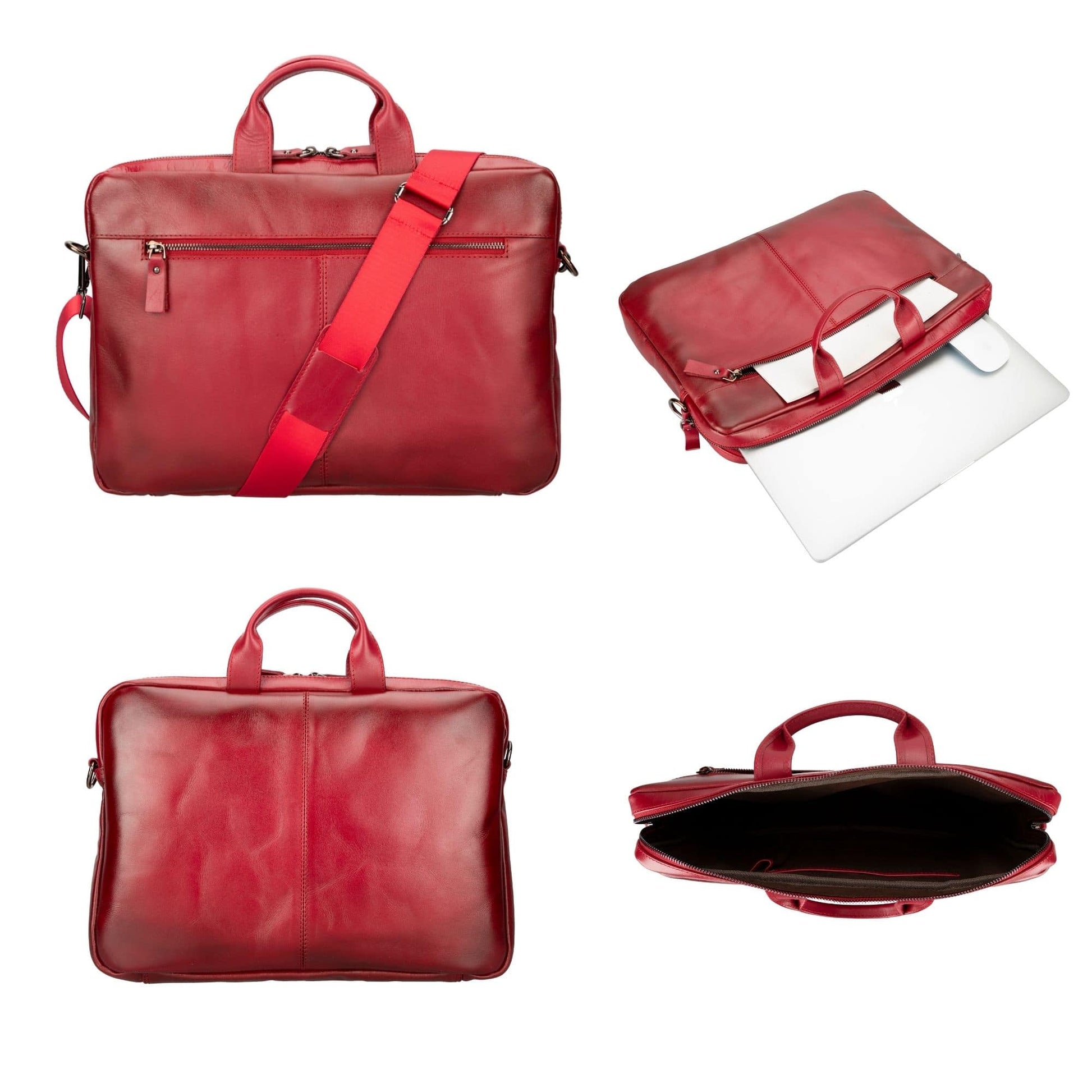 MacBook Genuine Leather Bag in various colors and styles, featuring spacious compartments, RFID protection, and a sleek design suitable for carrying MacBook and other essentials.