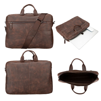 MacBook Genuine Leather Bag in various colors and styles, featuring spacious compartments, RFID protection, and a sleek design suitable for carrying MacBook and other essentials.