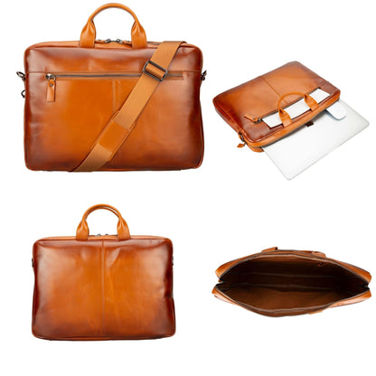 MacBook Genuine Leather Bag in various colors and styles, featuring spacious compartments, RFID protection, and a sleek design suitable for carrying MacBook and other essentials.