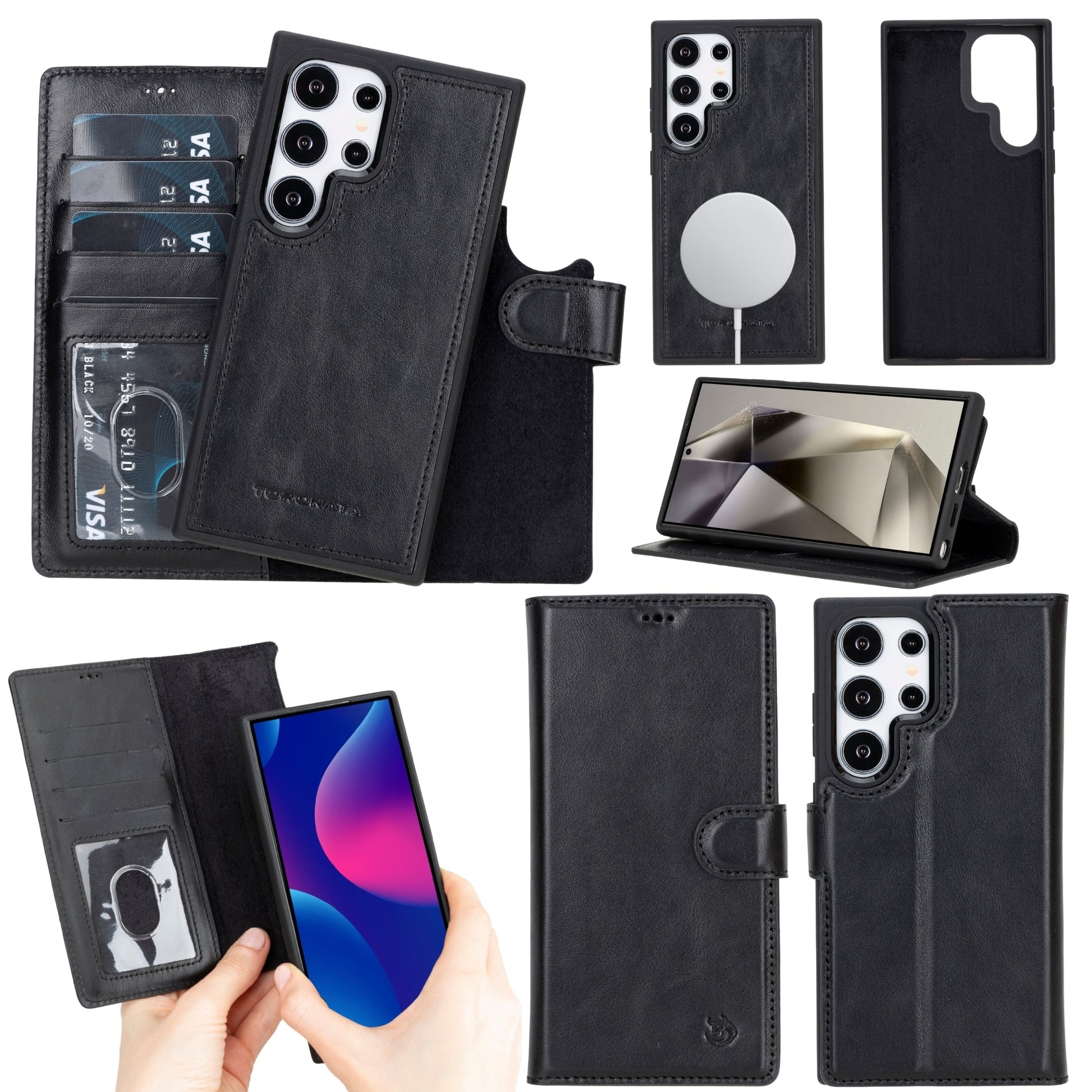 Buffalo Leather Samsung Galaxy S24 Ultra Wallet with Detachable Case-7