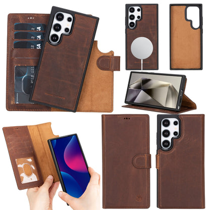 Buffalo Leather Samsung Galaxy S24 Ultra Wallet with Detachable Case-14