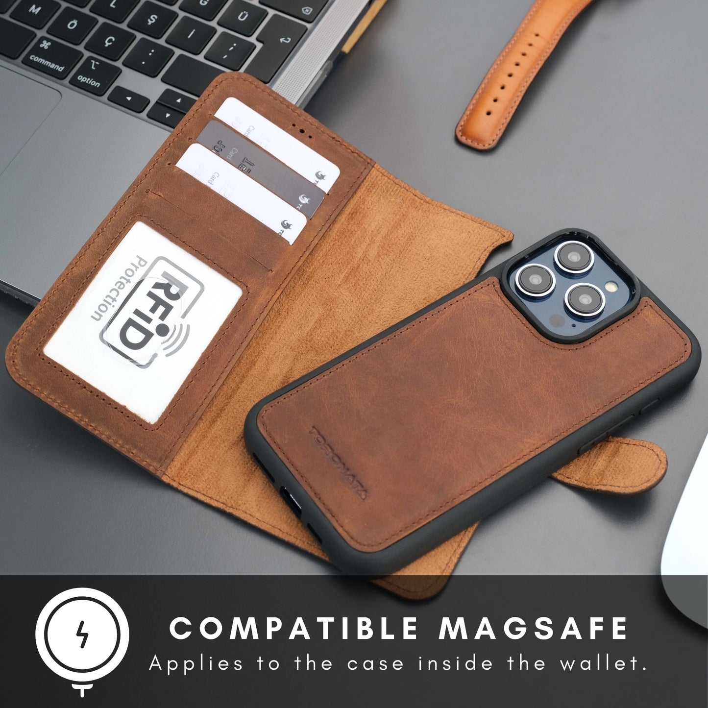 Casper Leather iPhone 15 Pro Max Wallet Case | MagSafe-4