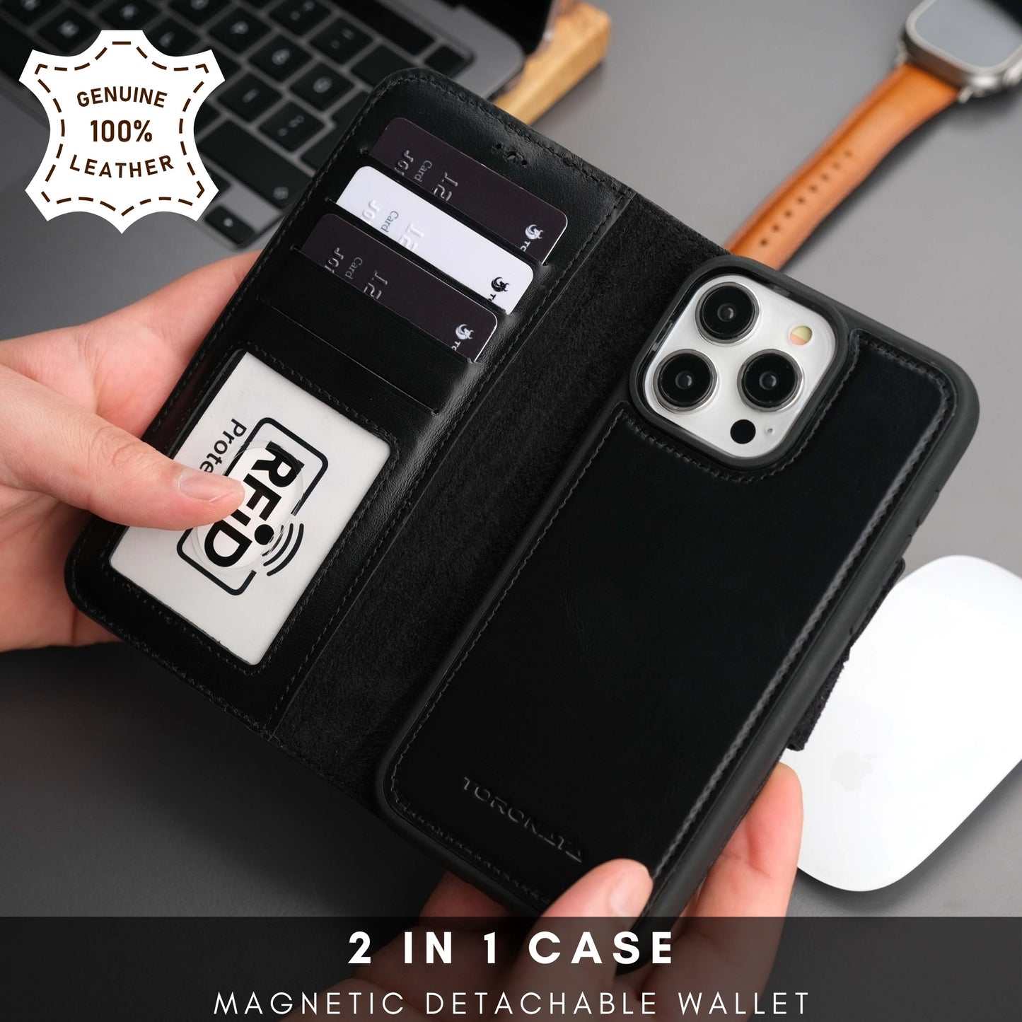 Casper Leather iPhone 15 Pro Max Wallet Case | MagSafe-19