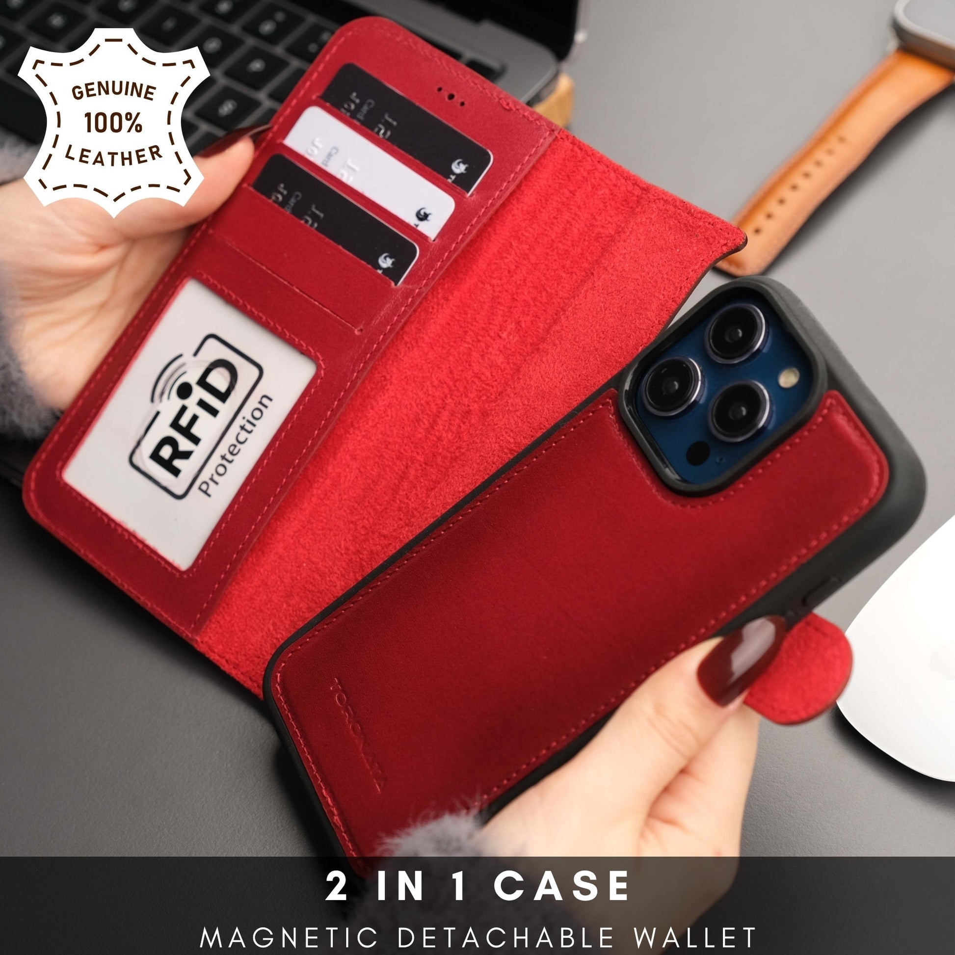 Casper Leather iPhone 15 Pro Max Wallet Case | MagSafe-46