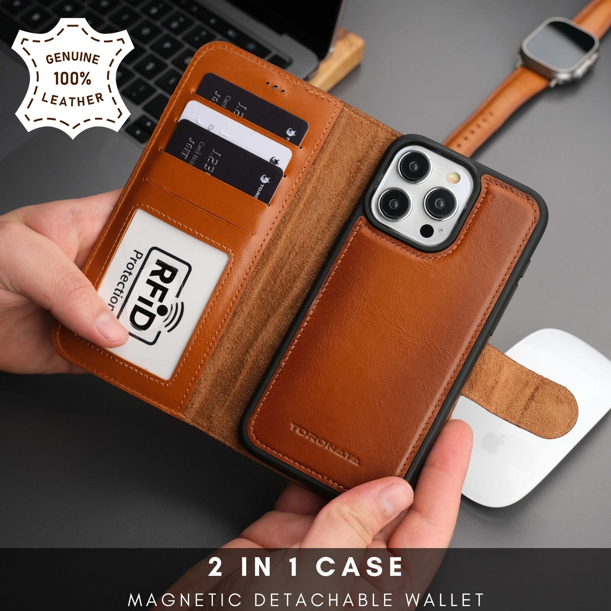 Casper Leather iPhone 15 Pro Max Wallet Case | MagSafe-10