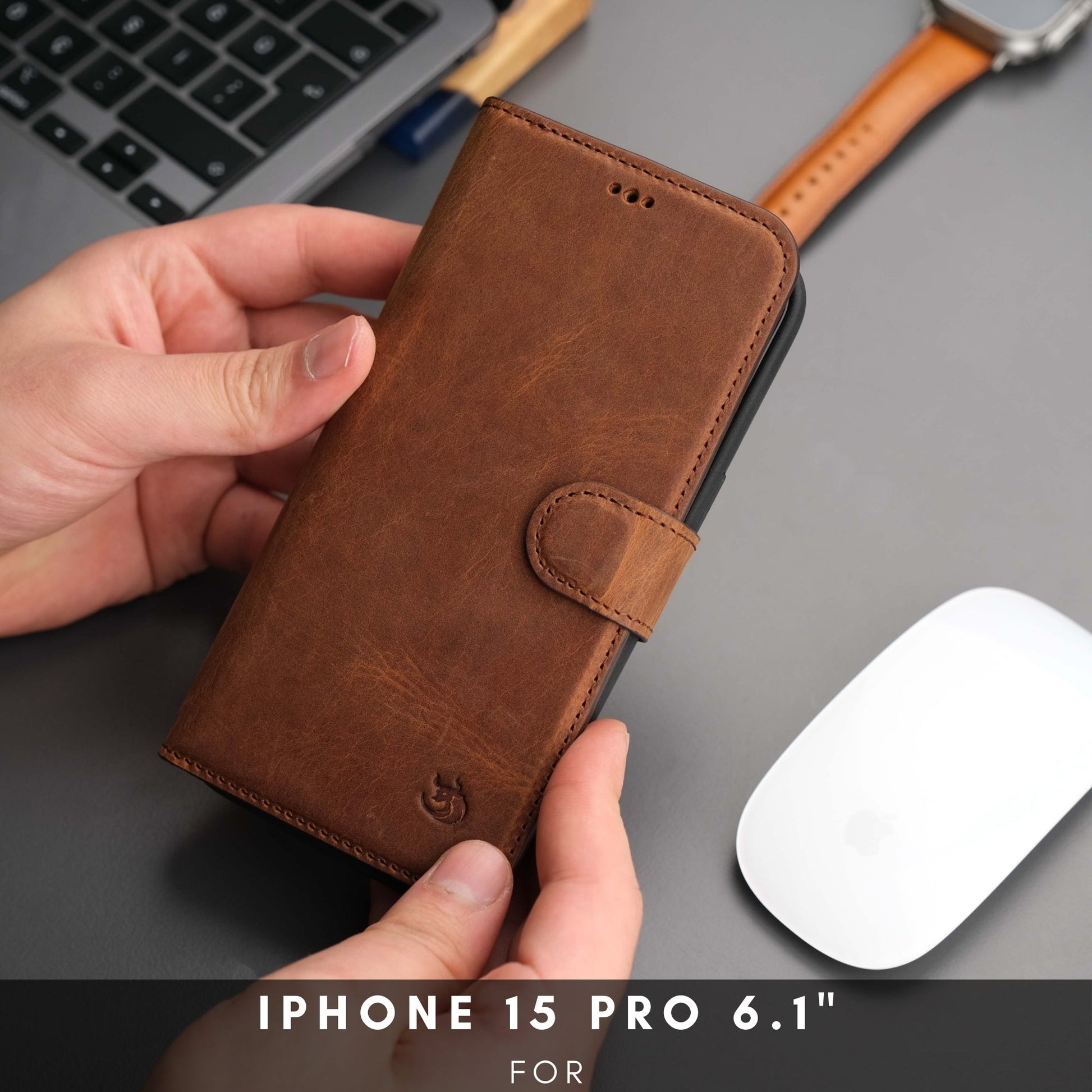 Casper Leather iPhone 15 Pro Wallet Case | MagSafe-38