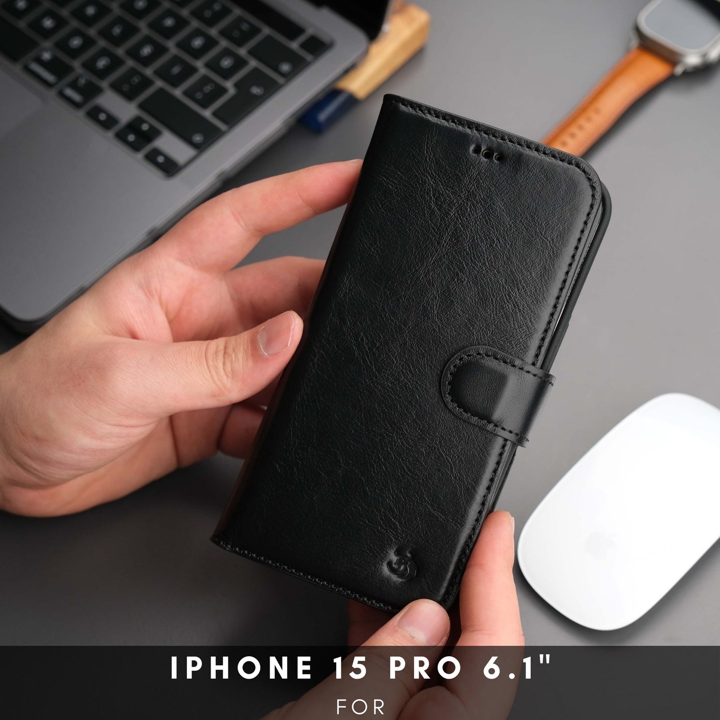 Casper Leather iPhone 15 Pro Wallet Case | MagSafe-47