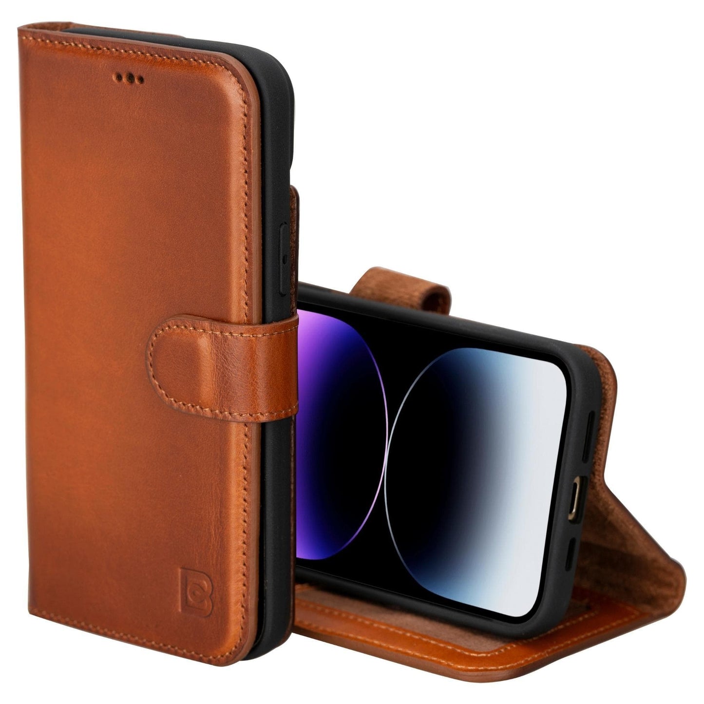 Versatile iPhone 15 Series Leather Wallet Case: Premium, MagSafe-Compatible, offering style and protection for iPhone 15, 15 Pro, 15 Pro Max, and 15 Plus models.