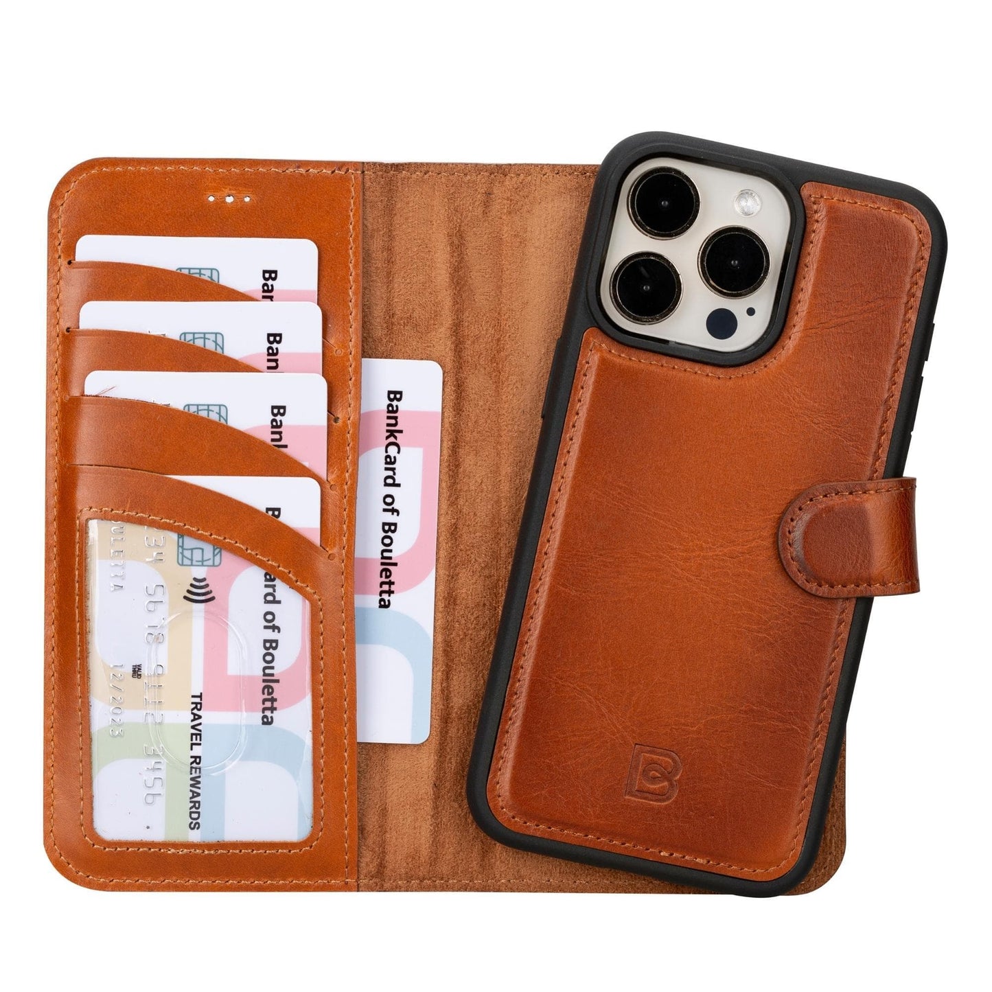 Versatile iPhone 15 Series Leather Wallet Case: Premium, MagSafe-Compatible, offering style and protection for iPhone 15, 15 Pro, 15 Pro Max, and 15 Plus models.