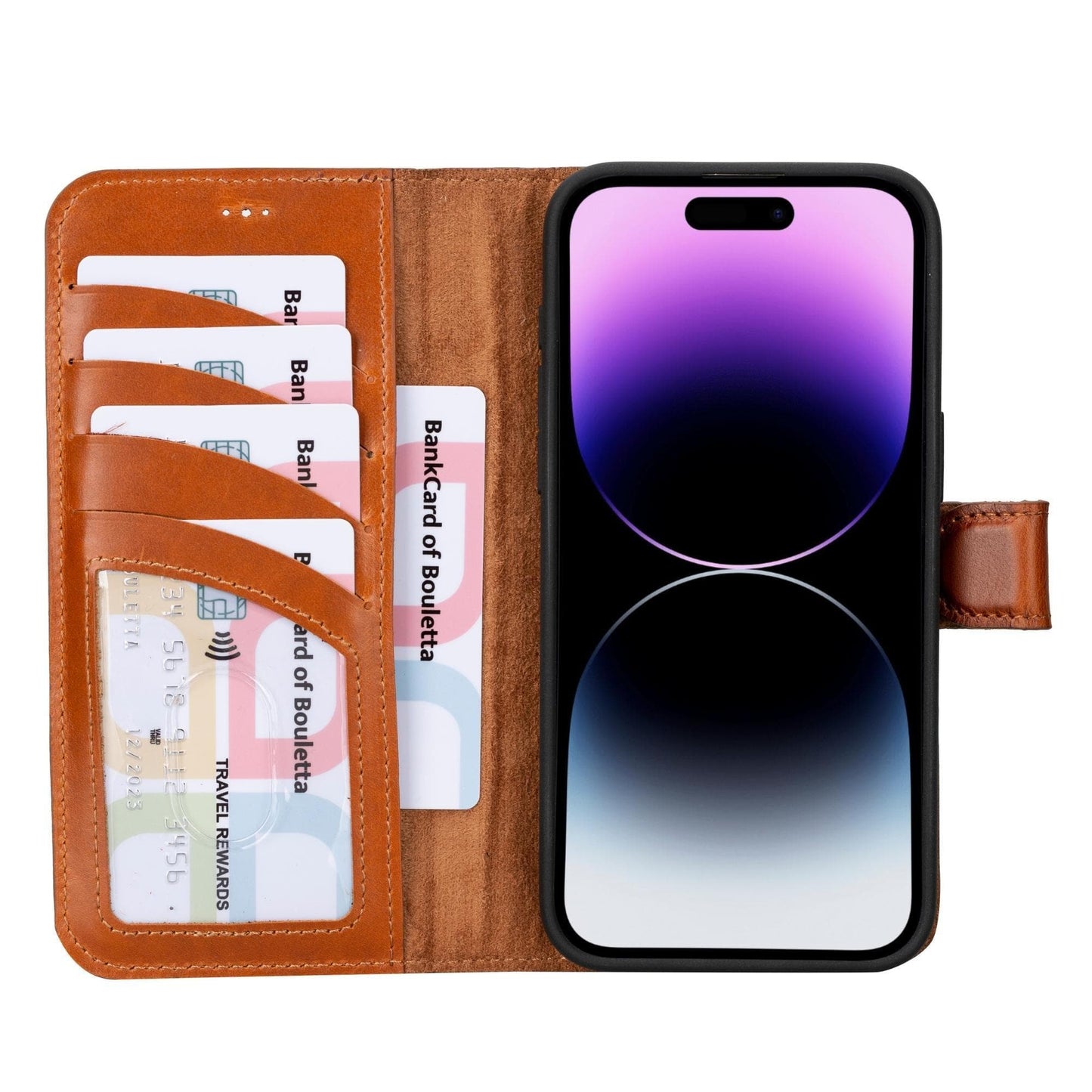 Versatile iPhone 15 Series Leather Wallet Case: Premium, MagSafe-Compatible, offering style and protection for iPhone 15, 15 Pro, 15 Pro Max, and 15 Plus models.