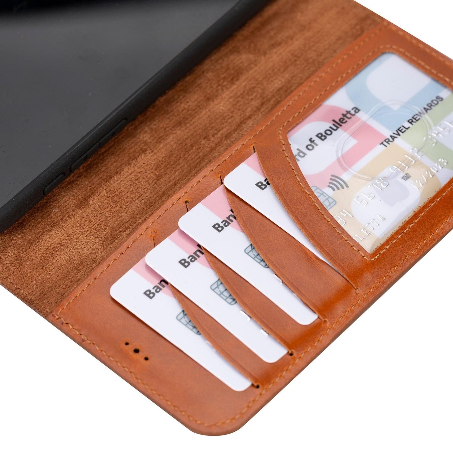 Versatile iPhone 15 Series Leather Wallet Case: Premium, MagSafe-Compatible, offering style and protection for iPhone 15, 15 Pro, 15 Pro Max, and 15 Plus models.