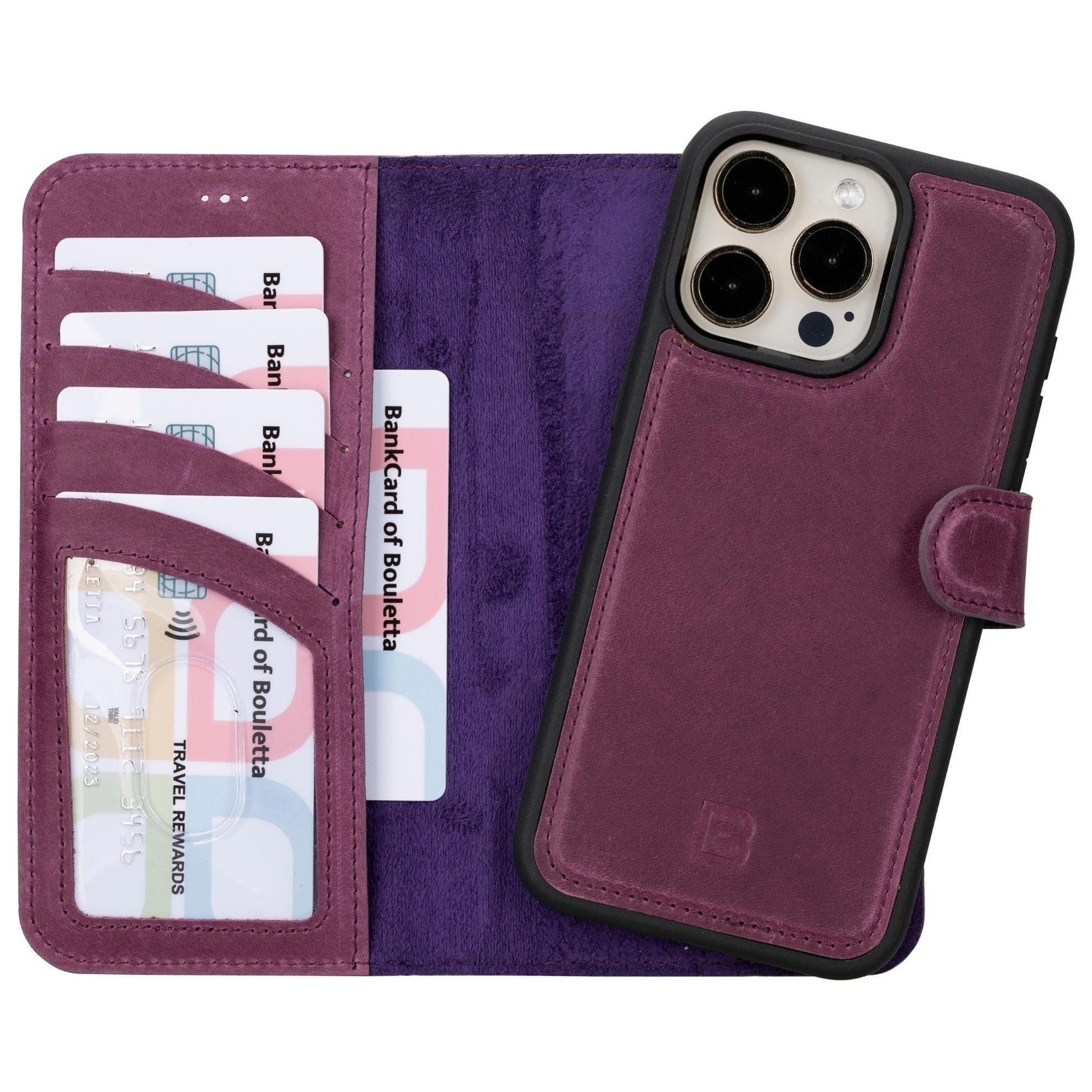 Versatile iPhone 15 Series Leather Wallet Case: Premium, MagSafe-Compatible, offering style and protection for iPhone 15, 15 Pro, 15 Pro Max, and 15 Plus models.