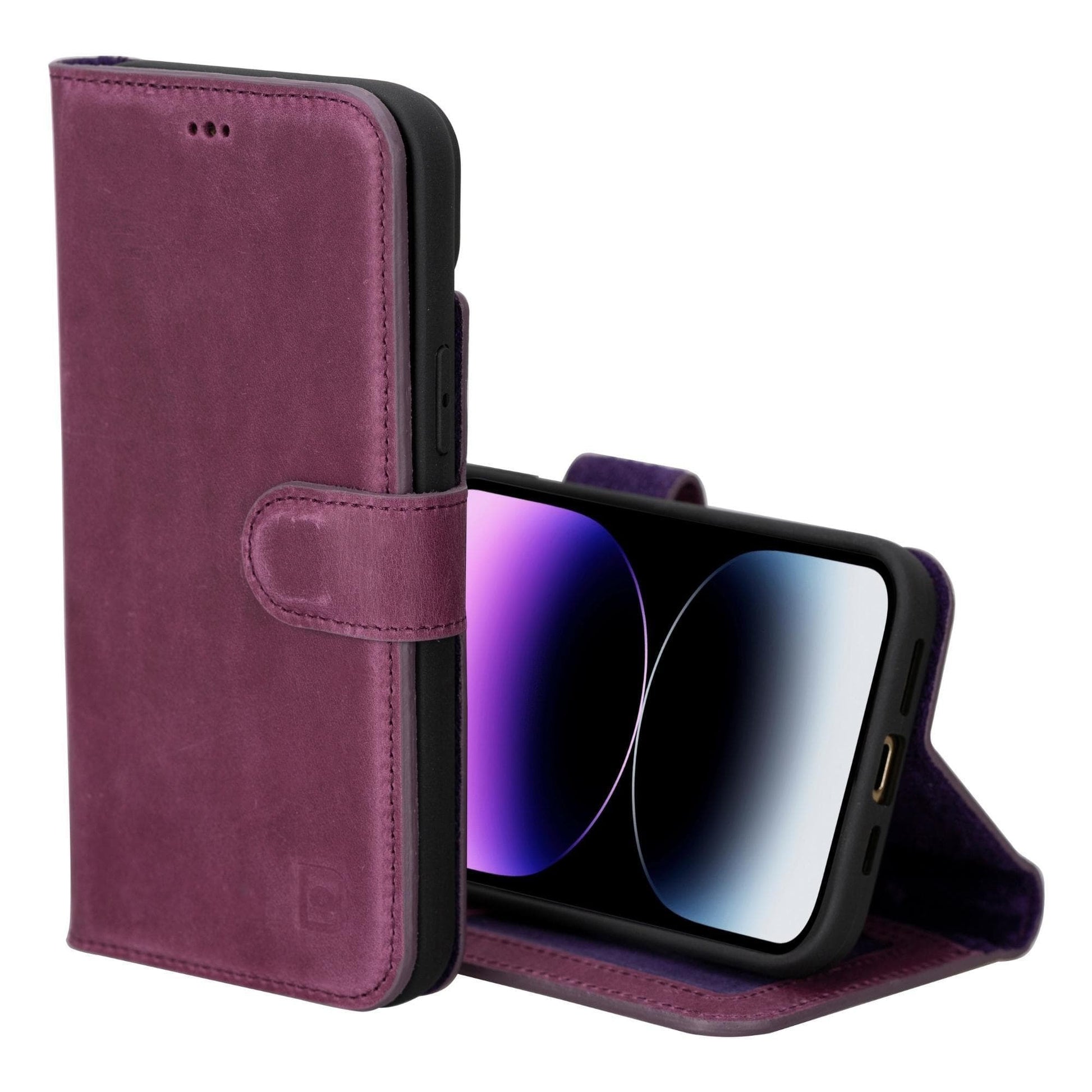 Versatile iPhone 15 Series Leather Wallet Case: Premium, MagSafe-Compatible, offering style and protection for iPhone 15, 15 Pro, 15 Pro Max, and 15 Plus models.