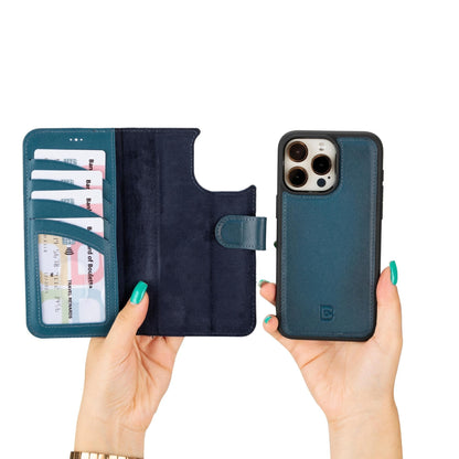 Versatile iPhone 15 Series Leather Wallet Case: Premium, MagSafe-Compatible, offering style and protection for iPhone 15, 15 Pro, 15 Pro Max, and 15 Plus models.