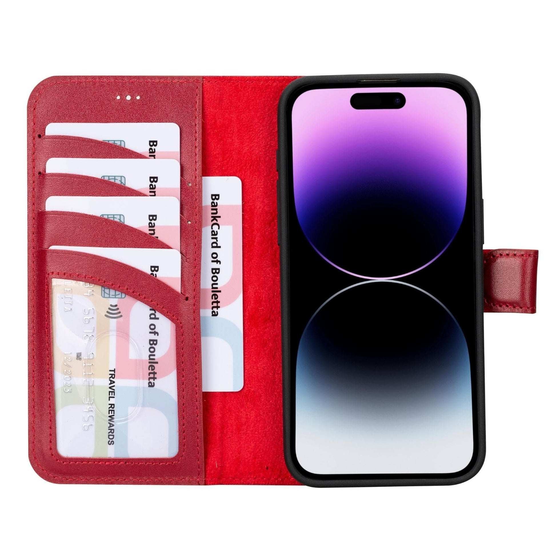 Versatile iPhone 15 Series Leather Wallet Case: Premium, MagSafe-Compatible, offering style and protection for iPhone 15, 15 Pro, 15 Pro Max, and 15 Plus models.